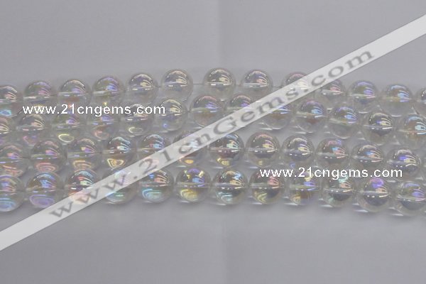 CNC205 15.5 inches 14mm round AB-color white crystal beads