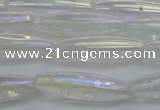 CNC211 15.5 inches 6*22mm rice AB-color white crystal beads