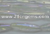 CNC211 15.5 inches 6*22mm rice AB-color white crystal beads