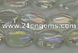 CNC216 15.5 inches 10*14mm oval AB-color white crystal beads