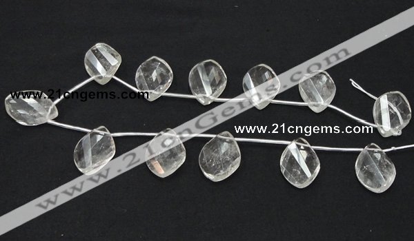 CNC23 20*30mm twisted briolette grade AB natural white crystal beads