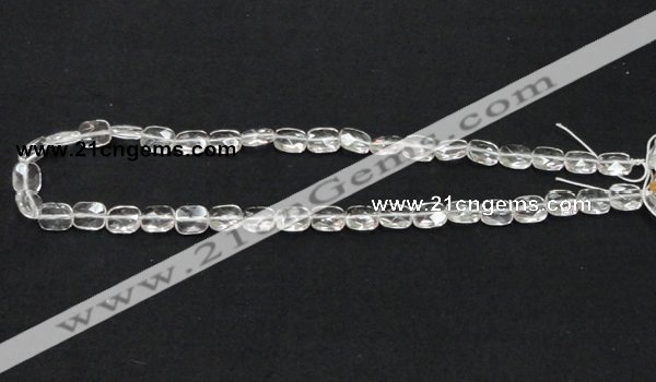 CNC24 8*10mm faceted rectangle grade AB natural white crystal beads