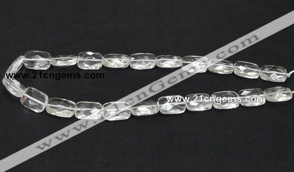 CNC25 13*18mm faceted rectangle grade AB natural white crystal beads