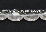 CNC26 13*18mm faceted oval grade AB natural white crystal beads