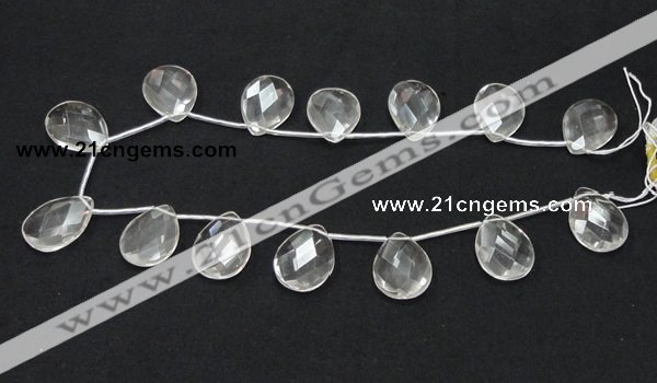 CNC27 18*25mm briolette grade AB natural white crystal beads