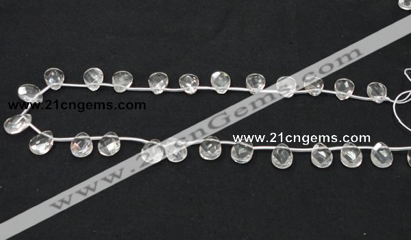 CNC28 10*14mm briolette grade AB natural white crystal beads