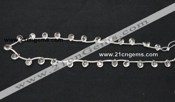 CNC29 6*9mm briolette grade AB natural white crystal beads wholesale