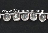 CNC30 8*12mm briolette grade AB natural white crystal beads wholesale