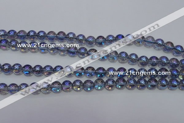 CNC301 15.5 inches 6mm round AB-color white crystal beads