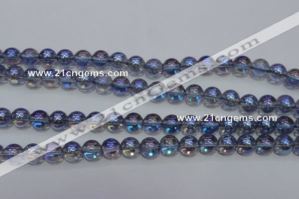 CNC302 15.5 inches 8mm round AB-color white crystal beads