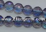 CNC311 15.5 inches 6mm faceted round AB-color white crystal beads