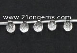 CNC32 6*9mm faceted teardrop grade AB natural white crystal beads