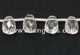 CNC34 8*12mm faceted trapezoid grade AB natural white crystal beads