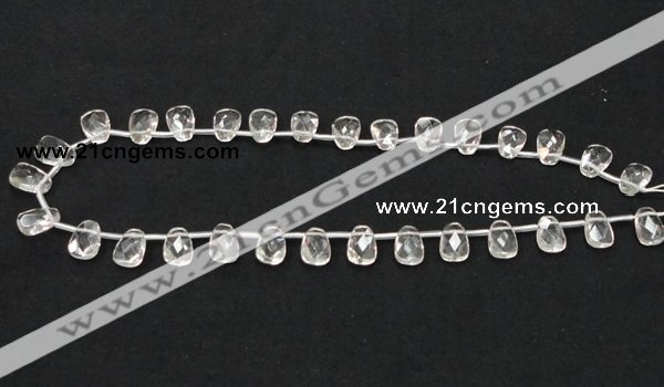 CNC34 8*12mm faceted trapezoid grade AB natural white crystal beads