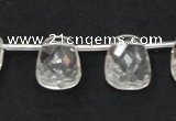 CNC35 13*18mm faceted trapezoid grade AB natural white crystal beads