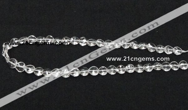 CNC37 10*10mm faceted heart grade AB natural white crystal beads