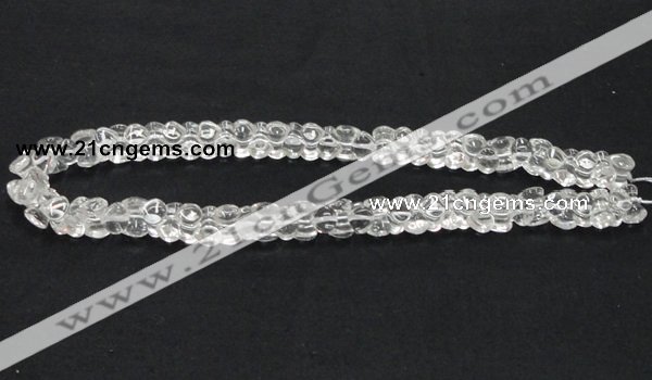 CNC39 9*12mm double heart-shaped grade AB natural white crystal beads