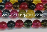 CNC452 15.5 inches 8mm round dyed natural white crystal beads