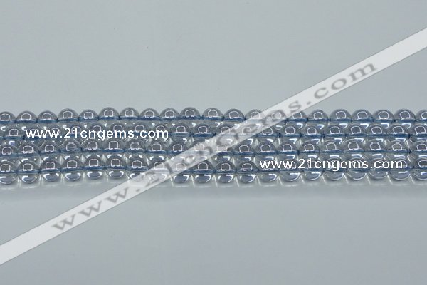 CNC510 15.5 inches 8mm round dyed natural white crystal beads