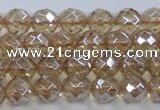 CNC518 15.5 inches 8mm faceted round dyed natural white crystal beads