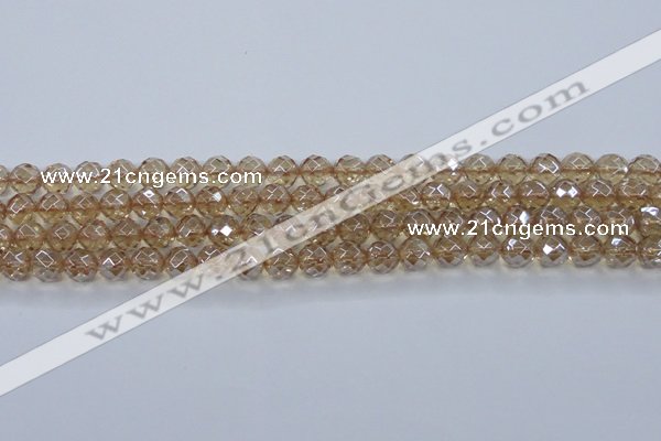 CNC519 15.5 inches 10mm faceted round dyed natural white crystal beads