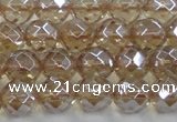 CNC520 15.5 inches 12mm faceted round dyed natural white crystal beads