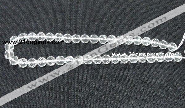 CNC53 15.5 inches 10mm faceted round grade A natural white crystal beads