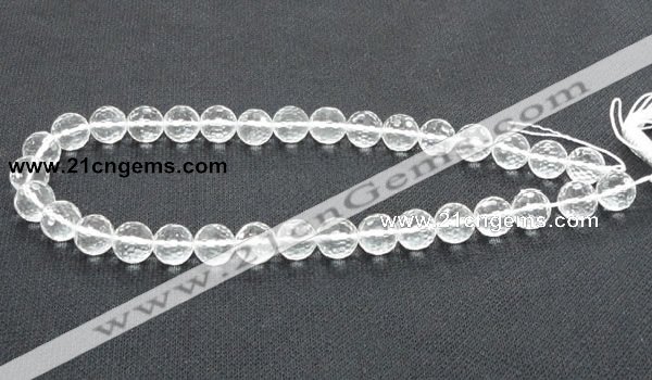 CNC54 15.5 inches 12mm faceted round grade A natural white crystal beads