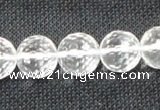 CNC55 15.5 inches 14mm faceted round grade A natural white crystal beads