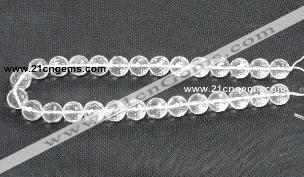 CNC55 15.5 inches 14mm faceted round grade A natural white crystal beads