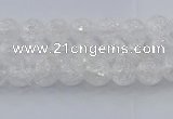 CNC550 15.5 inches 4mm round natural crackle white crystal beads