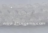 CNC551 15.5 inches 6mm round natural crackle white crystal beads