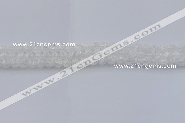 CNC551 15.5 inches 6mm round natural crackle white crystal beads