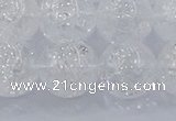 CNC556 15.5 inches 16mm round natural crackle white crystal beads