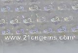 CNC561 15.5 inches 6mm round plated crackle white crystal beads