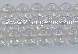 CNC570 15.5 inches 6mm round plated natural white crystal beads