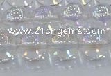 CNC573 15.5 inches 12mm round plated natural white crystal beads