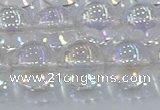 CNC574 15.5 inches 14mm round plated natural white crystal beads