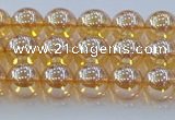 CNC576 15.5 inches 6mm round plated natural white crystal beads