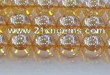 CNC577 15.5 inches 8mm round plated natural white crystal beads