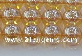 CNC578 15.5 inches 10mm round plated natural white crystal beads