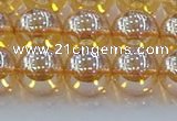 CNC579 15.5 inches 12mm round plated natural white crystal beads