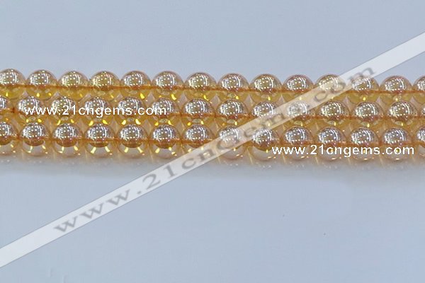 CNC580 15.5 inches 14mm round plated natural white crystal beads