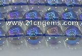 CNC589 15.5 inches 8mm round plated natural white crystal beads