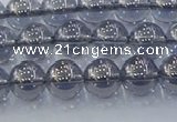 CNC594 15.5 inches 6mm round plated natural white crystal beads