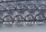 CNC595 15.5 inches 8mm round plated natural white crystal beads