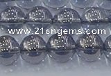 CNC596 15.5 inches 10mm round plated natural white crystal beads