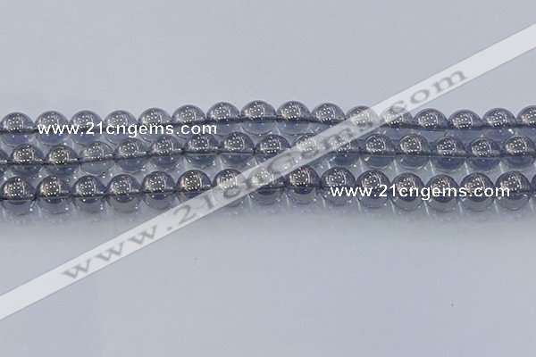 CNC596 15.5 inches 10mm round plated natural white crystal beads