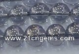 CNC597 15.5 inches 12mm round plated natural white crystal beads