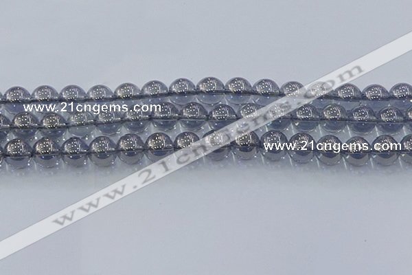 CNC597 15.5 inches 12mm round plated natural white crystal beads